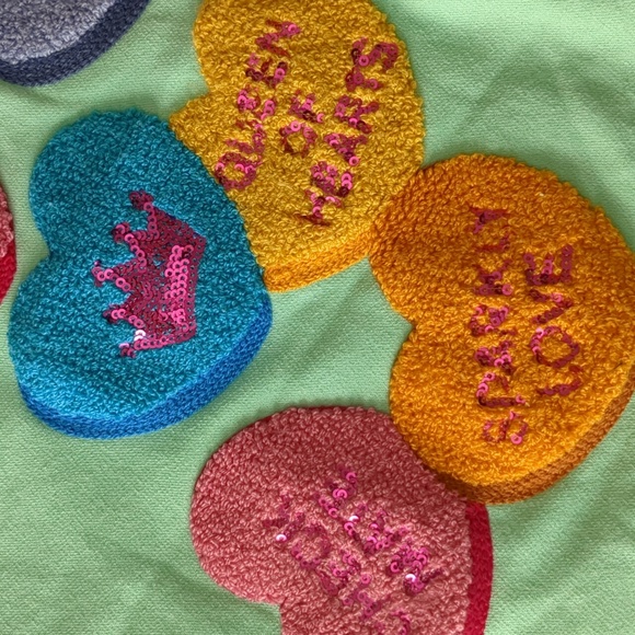 Queen Of Sparkles Conversational Heart Sweatshirt Sz.S - Picture 8 of 10